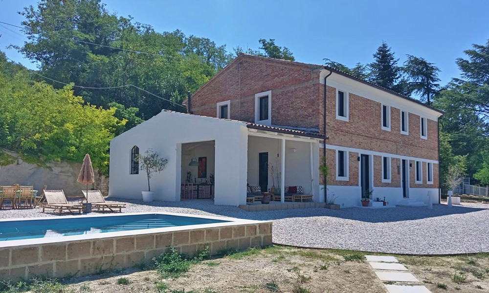 Farmhouse Mombaroccio Pesaro Marche Italy Pool Panorama