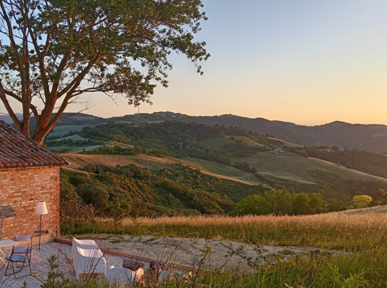 Farmhouse Mombaroccio Pesaro Marche Italy Pool Panorama