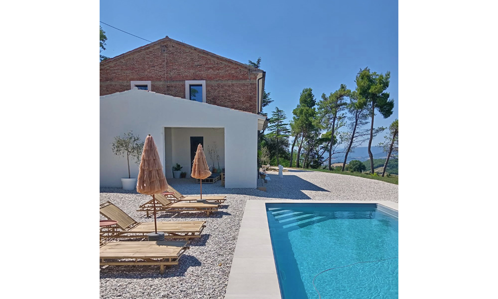 Farmhouse Mombaroccio Pesaro Marche Italy Pool Panorama