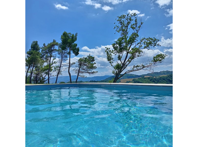 Farmhouse Mombaroccio Pesaro Marche Italy Pool Panorama