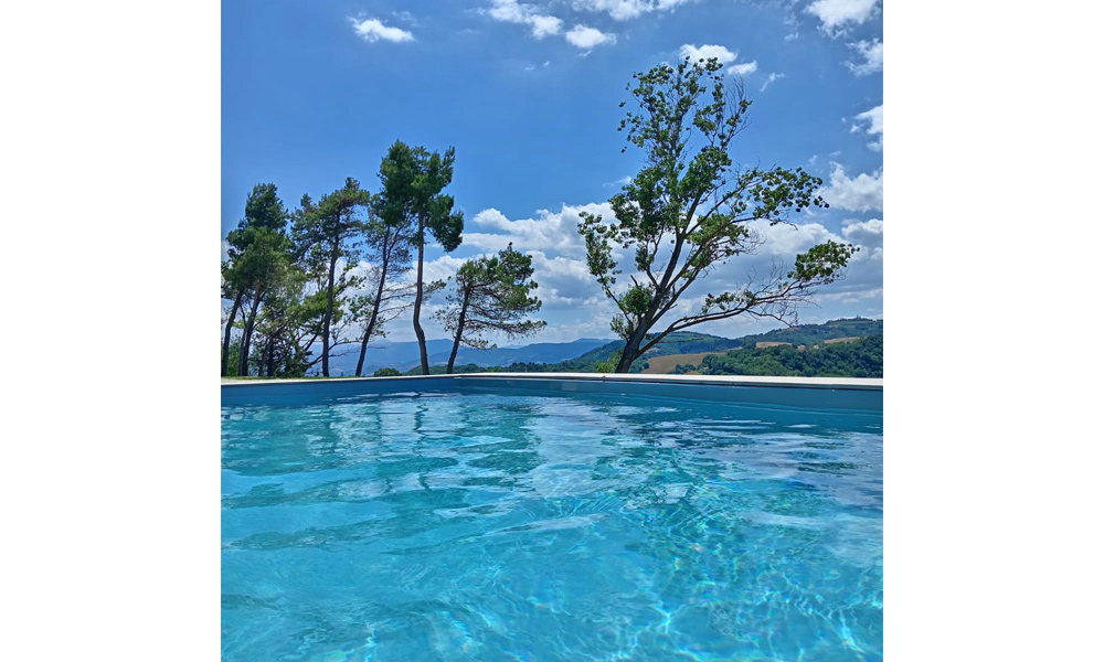 Farmhouse Mombaroccio Pesaro Marche Italy Pool Panorama