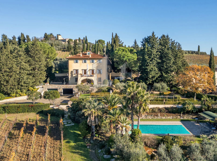 Historic Villa Chianti Vineyard Florence Tuscany Italy