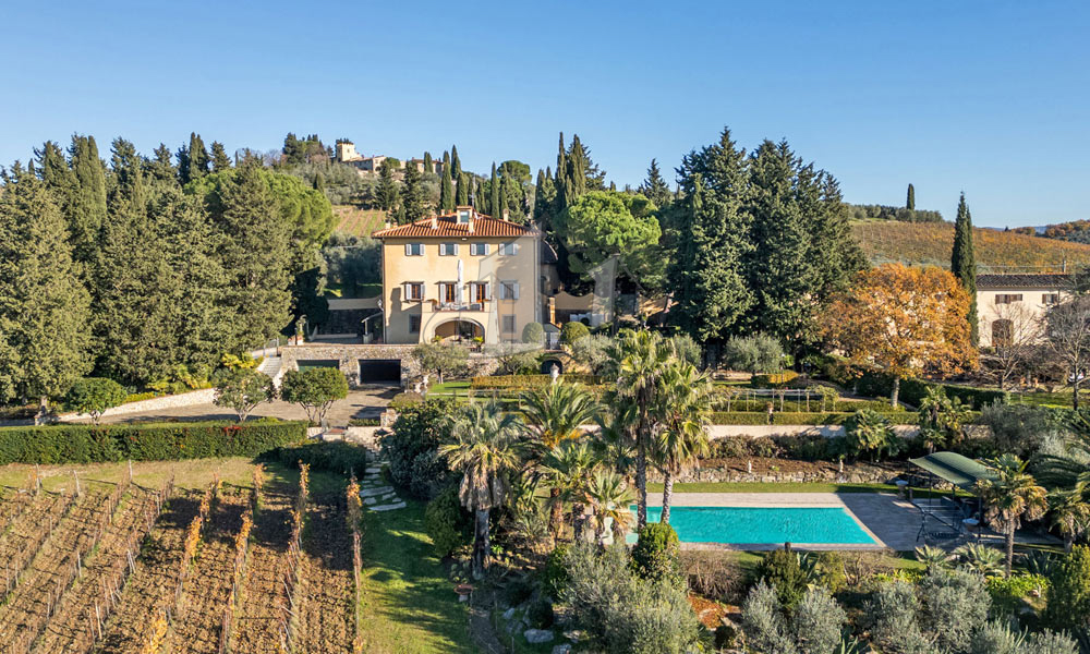 Historic Villa Chianti Vineyard Florence Tuscany Italy
