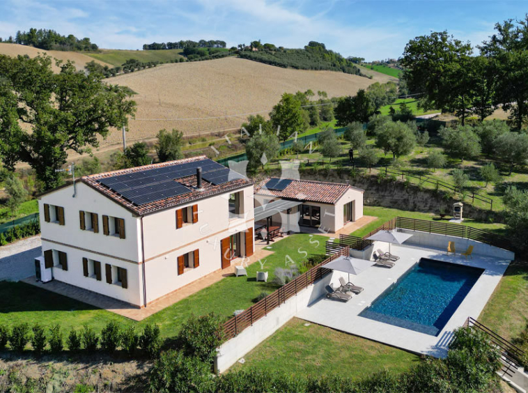 Country House Mogliano Marche Pool Panorama