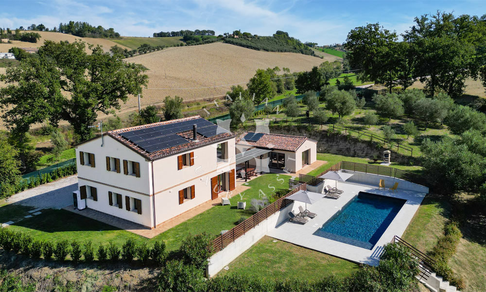 Country House Mogliano Marche Pool Panorama