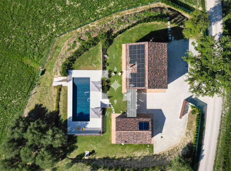 Country House Mogliano Marche Pool Panorama