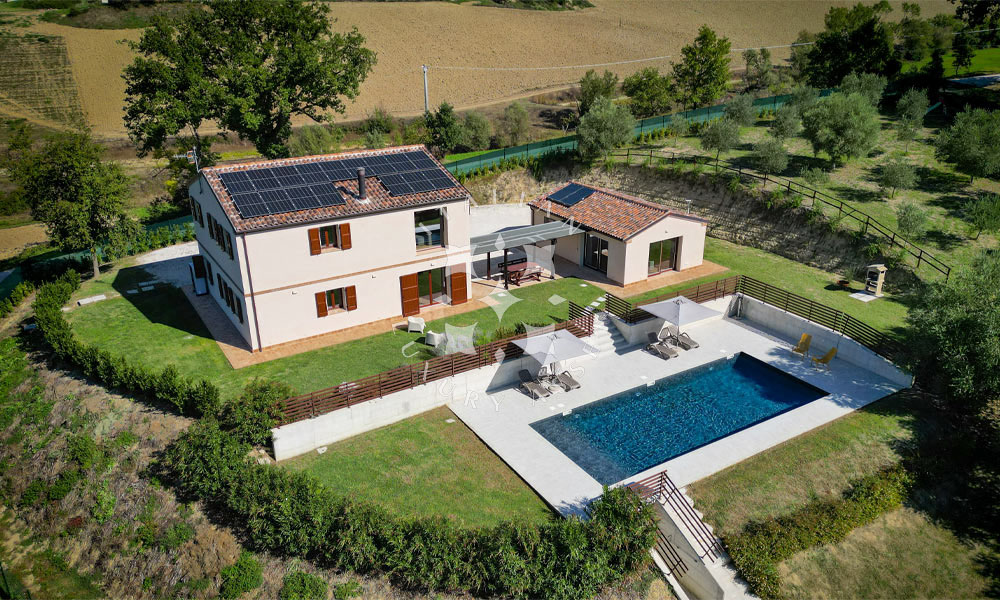 Country House Mogliano Marche Pool Panorama