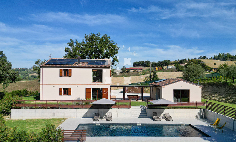Country House Mogliano Marche Pool Panorama