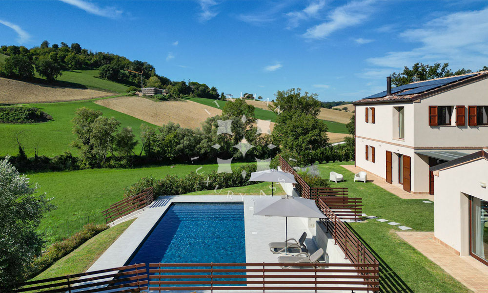 Country House Mogliano Marche Pool Panorama