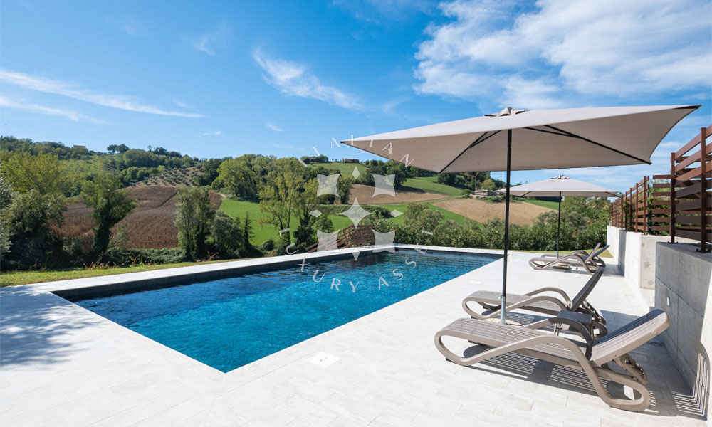 Country House Mogliano Marche Pool Panorama