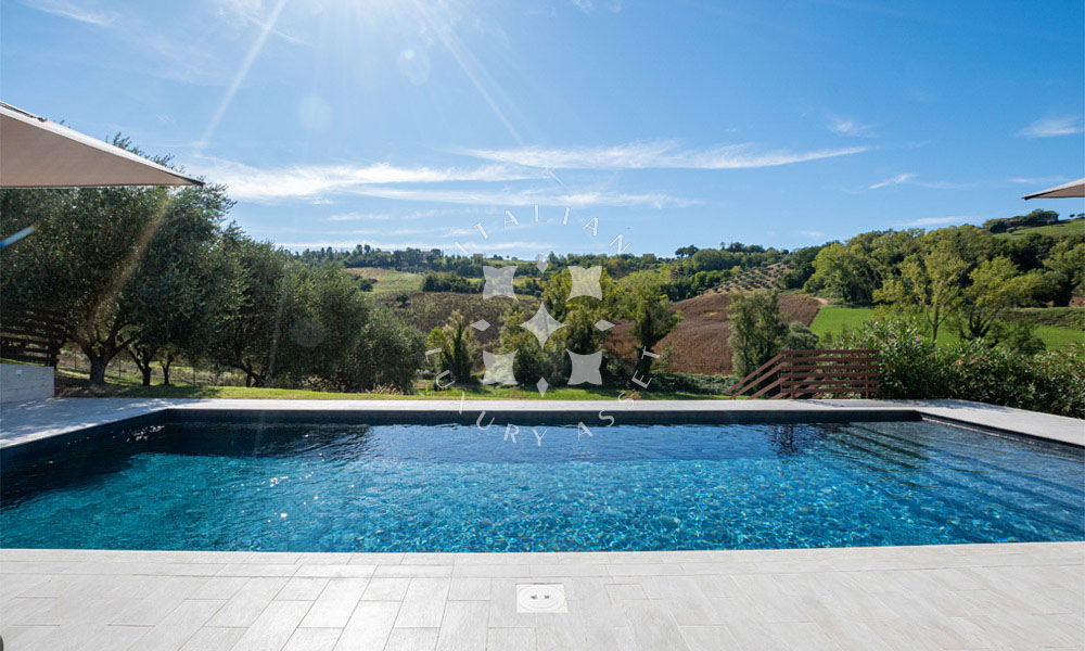 Country House Mogliano Marche Pool Panorama