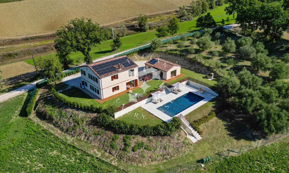 Country House Mogliano Marche Pool Panorama