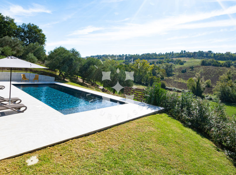 Country House Mogliano Marche Pool Panorama