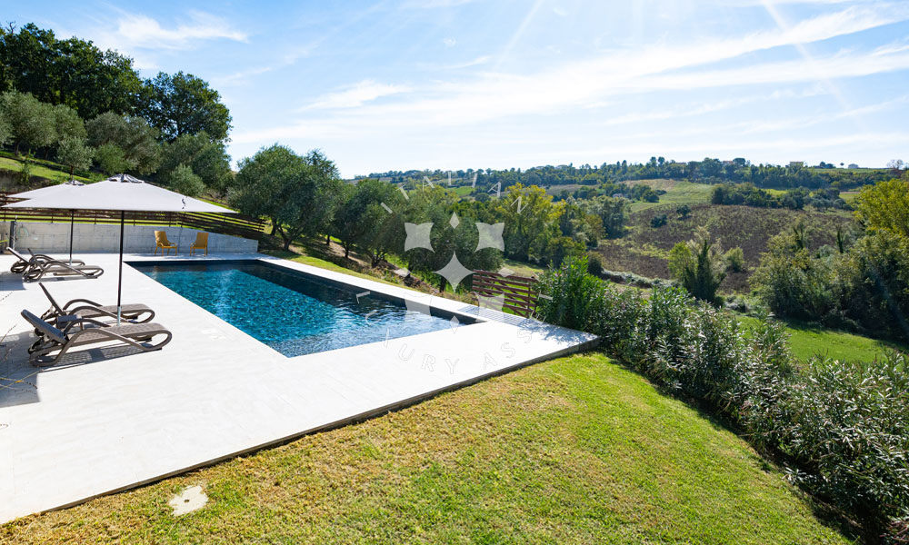 Country House Mogliano Marche Pool Panorama