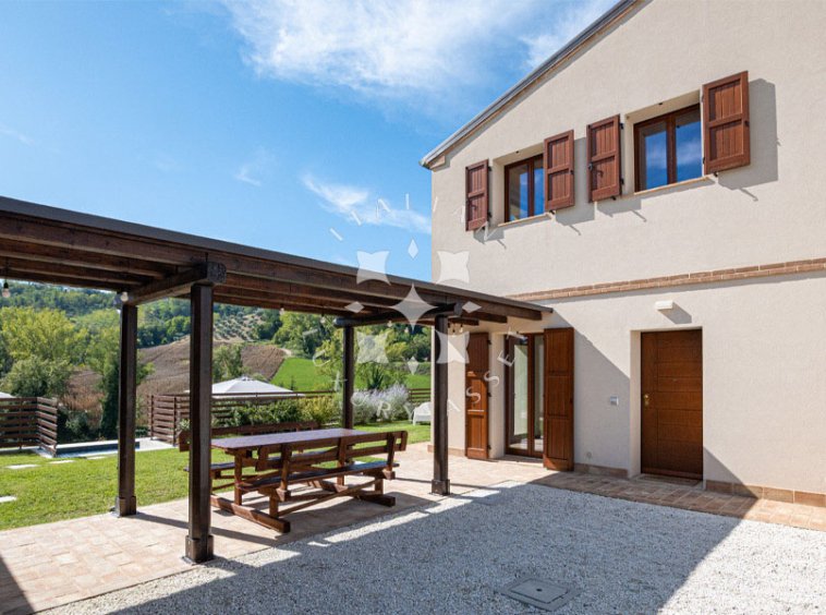 Country House Mogliano Marche Pool Panorama