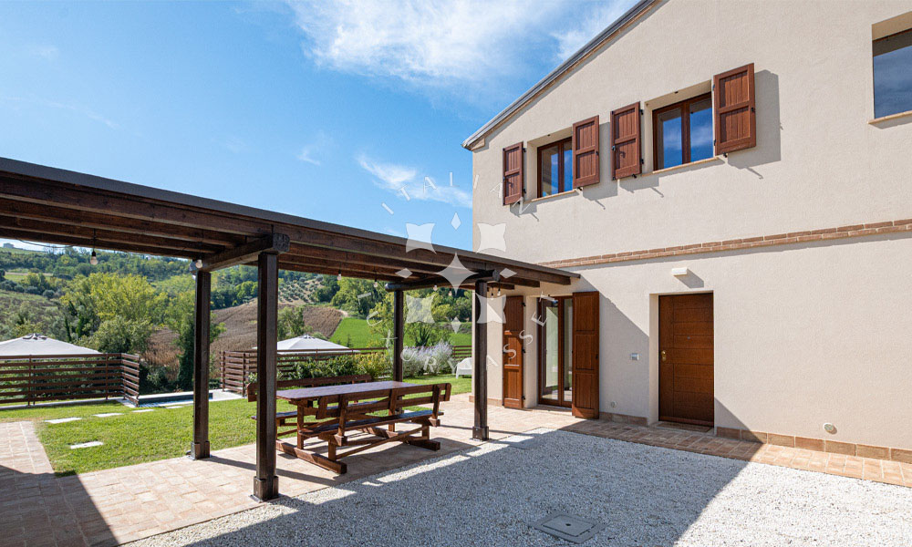 Country House Mogliano Marche Pool Panorama