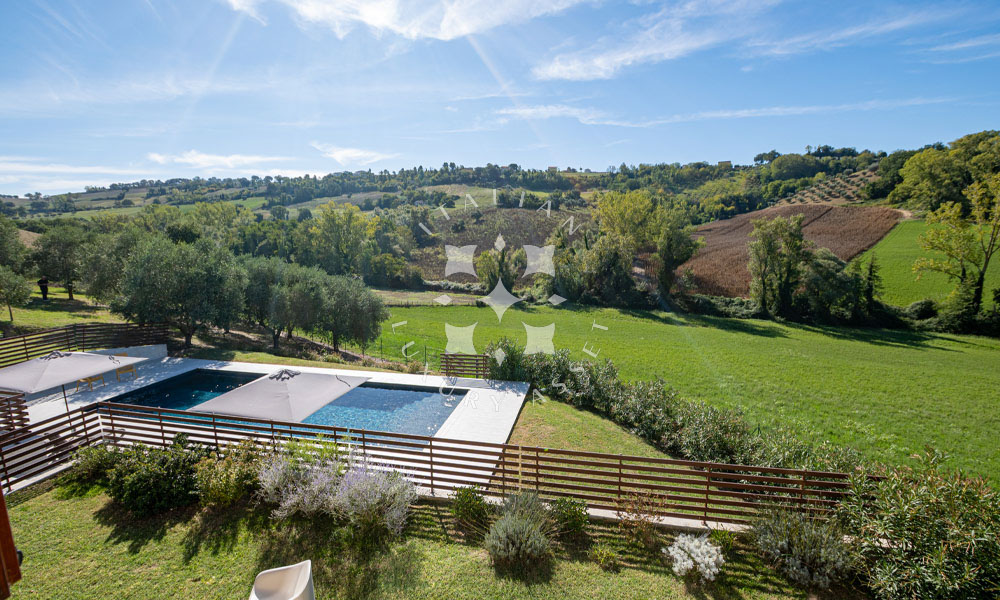 Country House Mogliano Marche Pool Panorama