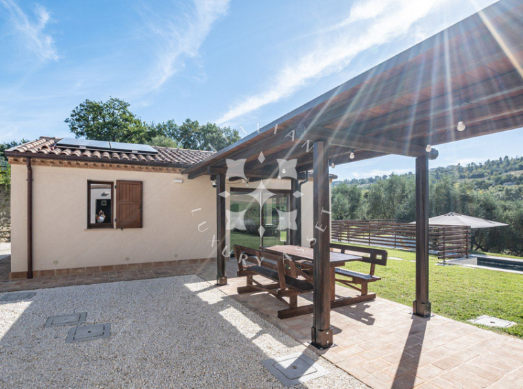 Country House Mogliano Marche Pool Panorama