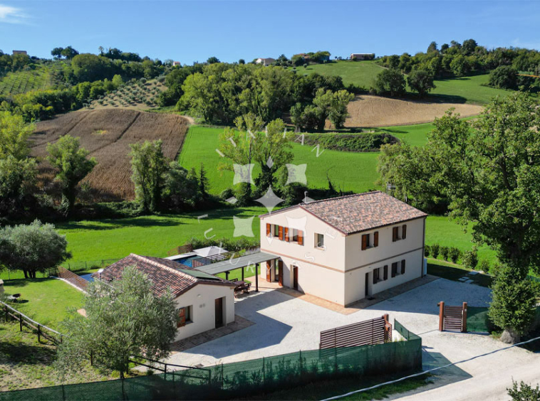 Country House Mogliano Marche Pool Panorama